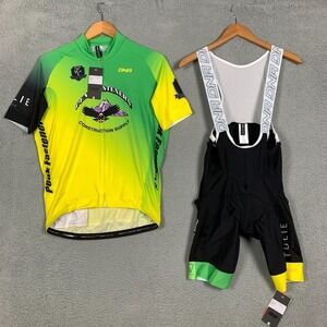 NWT DNA Cycling Jersey & Bib Shorts Men's XXL 2XL Full Zip Wicking Peak Fastener
